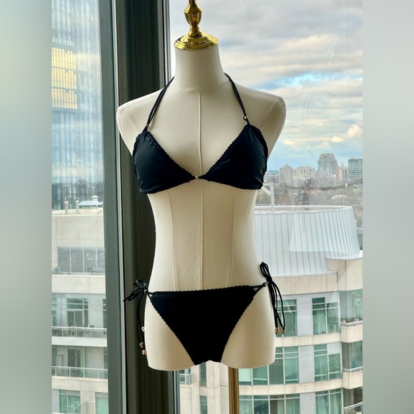 🆕 ZIMMERMANN 🧿 NWOT Vitali Trimmed Mini Tri Bikini, Black, Sz 2 - US 6 / 8 - Picture 4 of 15